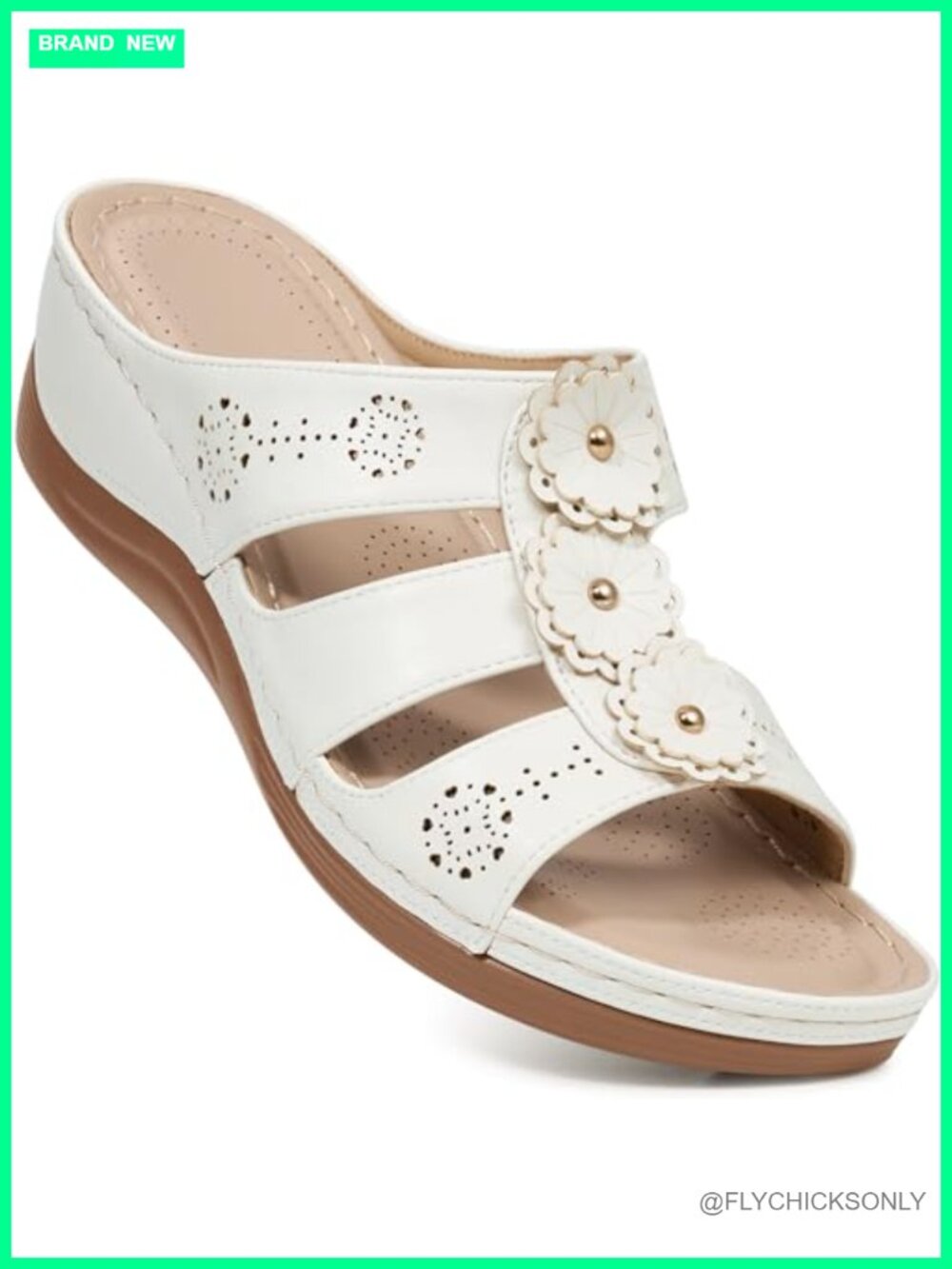 Wedge Sandals Women Faux Leather Platform Slide Comfort Walking Shoes